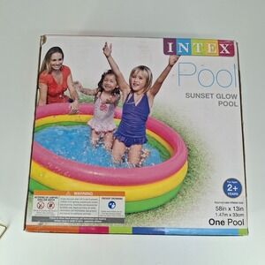 Intex Sunset Glow Soft Inflatable Toddler Swimming Pool, 58x13